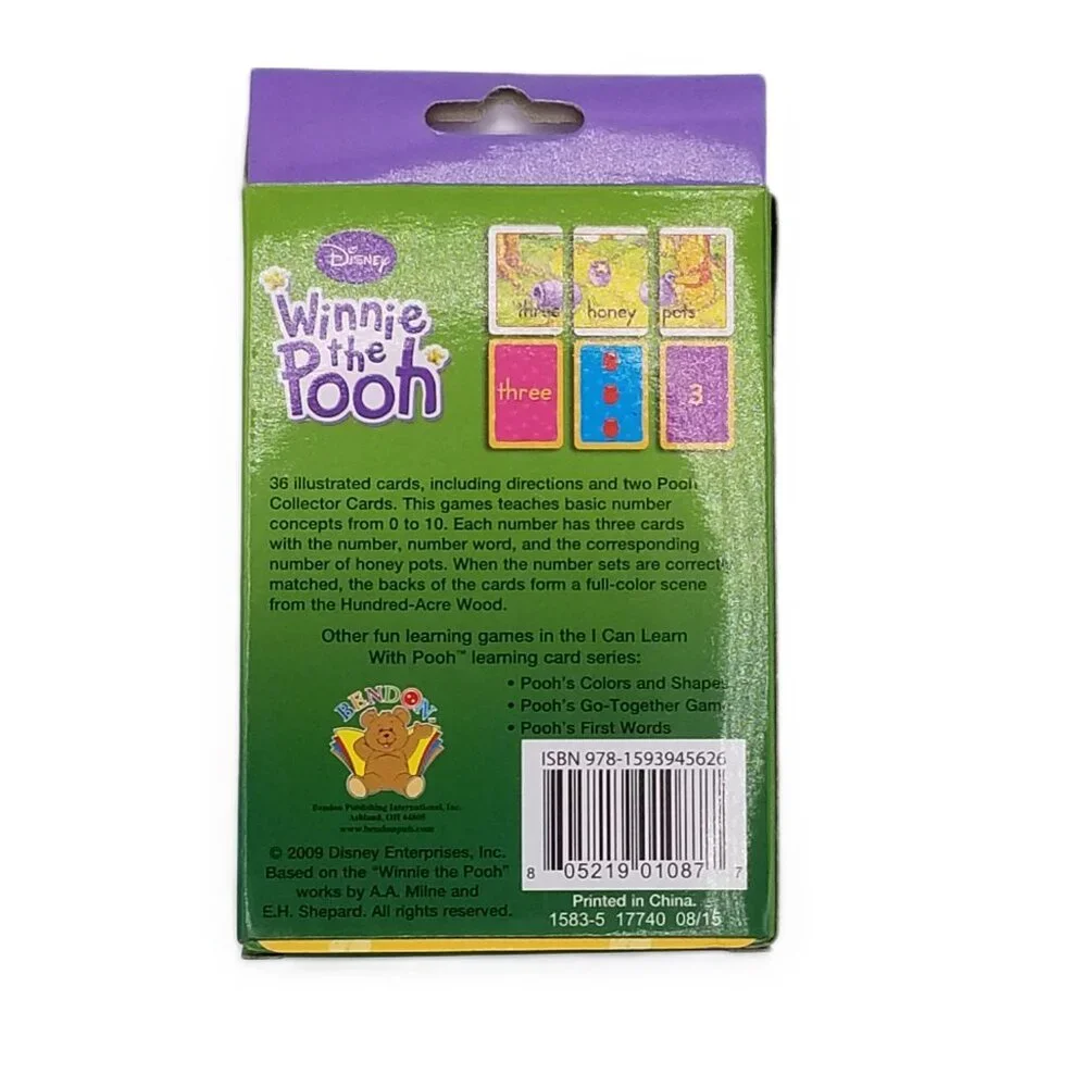 Disney Winnie Pooh Number Match 36 Learning Cards Educational Preschool Counting